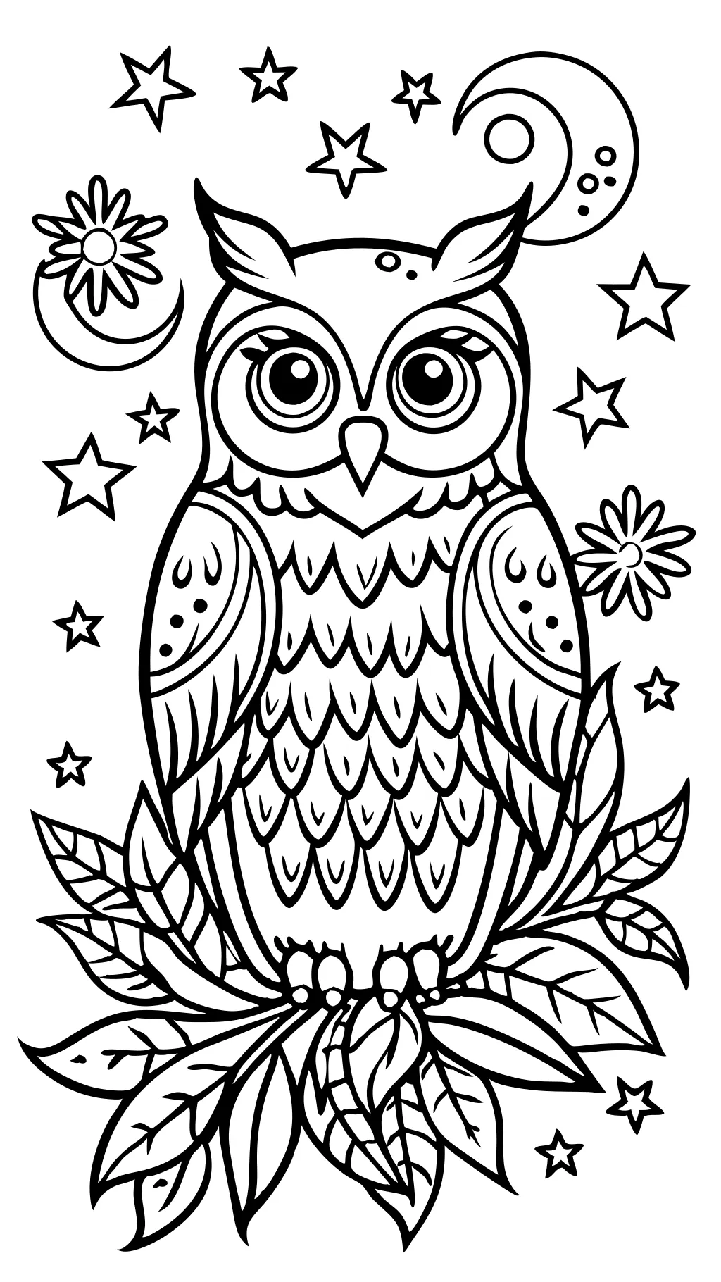 owls coloring pages for adults